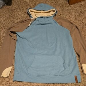 AMPERSAND AVE Blue and Brown Hoodie